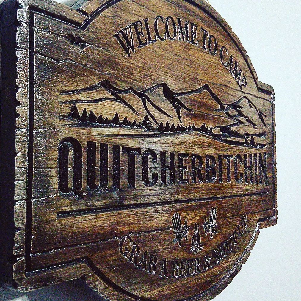 Custom routered and carved signage